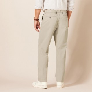 Men's Khaki Classic Wrinkle-Free Twill Pants