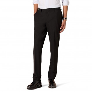 Men's black slim-fit stretch dress pants