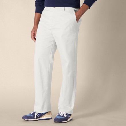 Men's White Loose Cotton Twill Pants