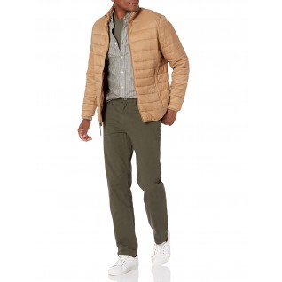 Men's straight-leg five-pocket twill trousers