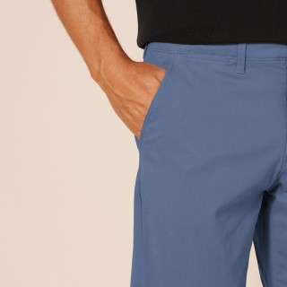 Men's Blue Casual Stretch Twill Pants Men's Blue Casual Stretch Twill Pants
