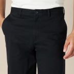 Men's Black Loose Cotton Twill Pants