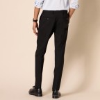 Men's black slim-fit stretch dress pants