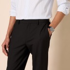 Men's black slim-fit stretch dress pants
