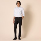 Men's black slim-fit stretch dress pants