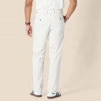Men's White Loose Cotton Twill Pants