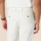 Men's White Loose Cotton Twill Pants