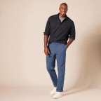 Men's Blue Casual Stretch Twill Pants